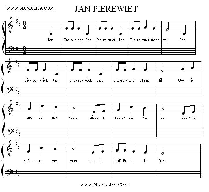 Partition musicale - Jan Pierewiet