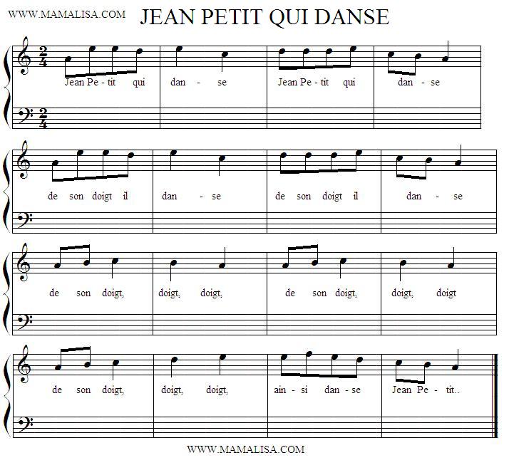 Partitura - Jean Petit qui danse