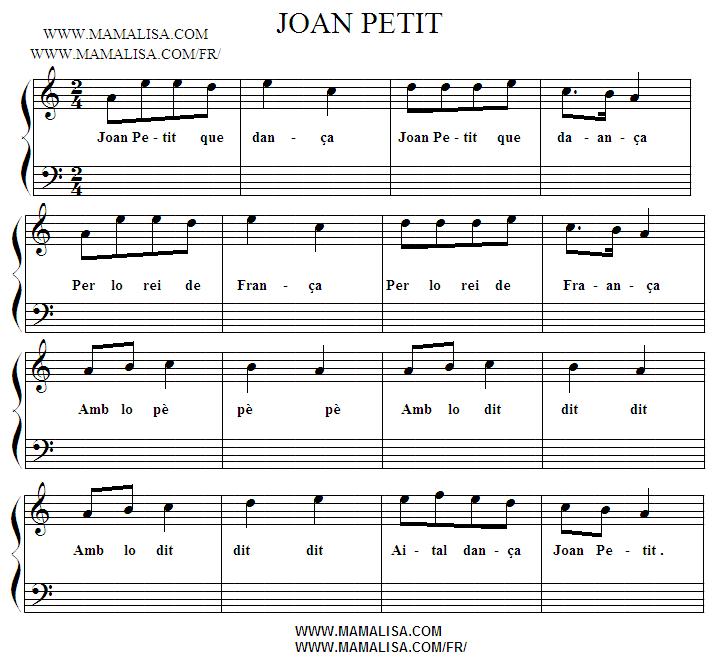 Partition musicale - Joan Petit
