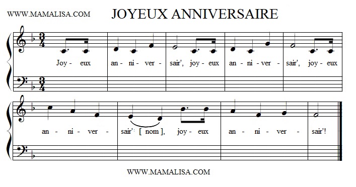 Joyeux Anniversaire French Children S Songs France Mama Lisa S World Children S Songs And Rhymes From Around The World