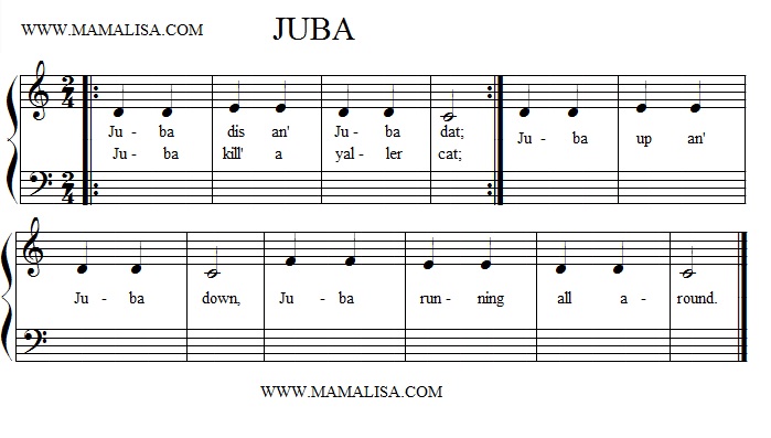 Partition musicale - Juba Dis an' Juba Dat