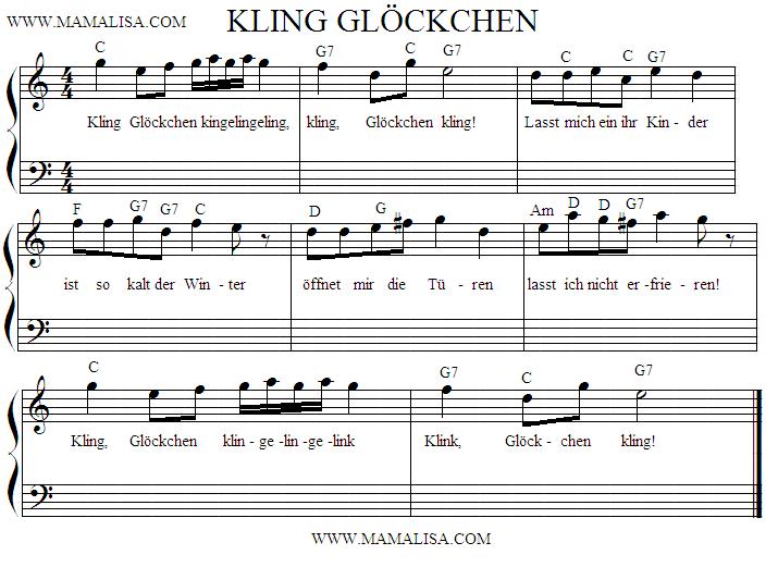 Partition musicale - Kling, Glöckchen