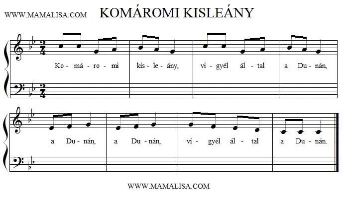 Partition musicale - Komáromi kisleány