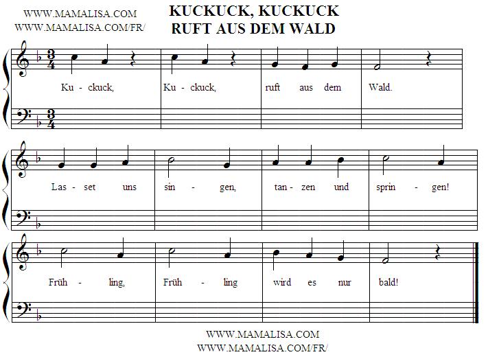Partition musicale - Kuckuck, Kuckuck