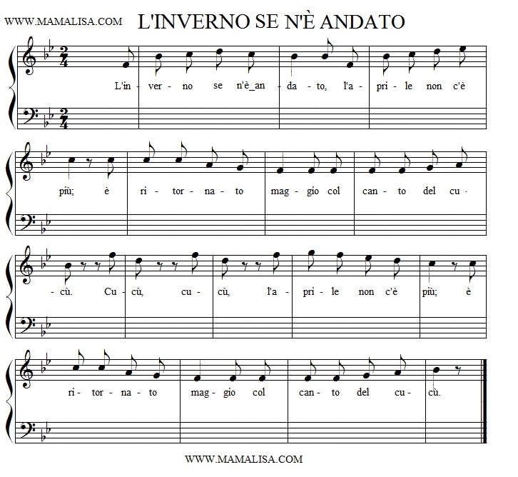 L Inverno Se N E Andato Italian Children S Songs Italy Mama Lisa S World Children S Songs And Rhymes From Around The World