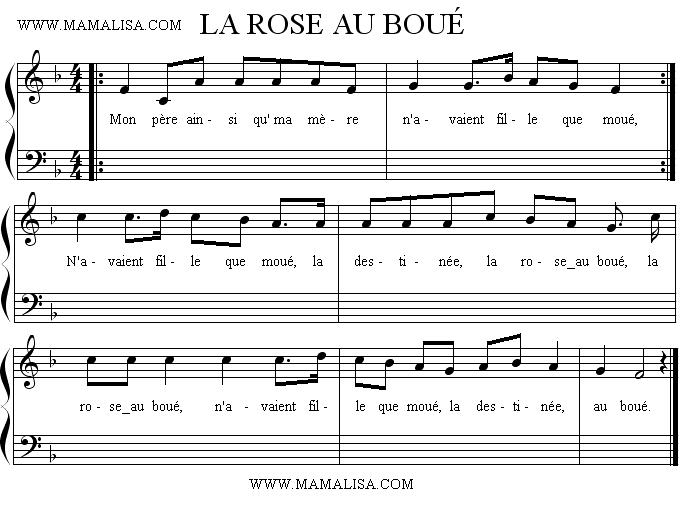 Sheet Music - La rose au boué