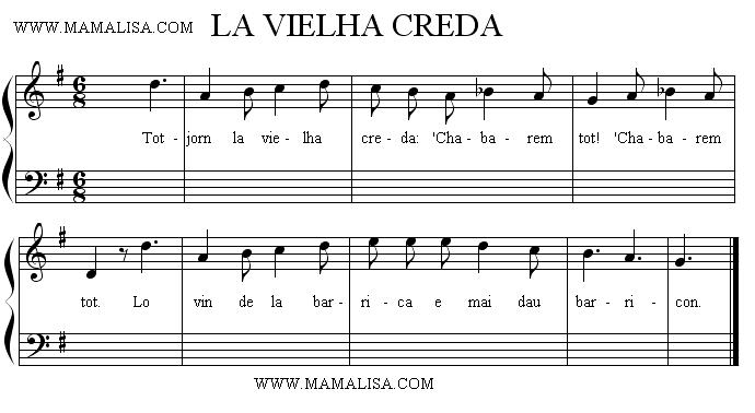 Sheet Music - La vielha creda