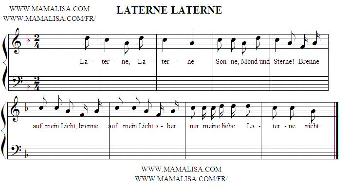 Sheet Music - Laterne, Laterne