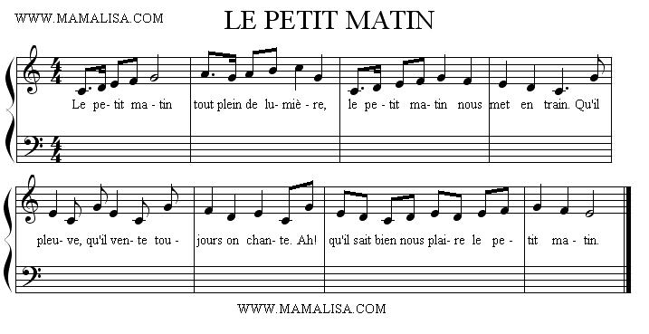 Sheet Music - Le petit matin