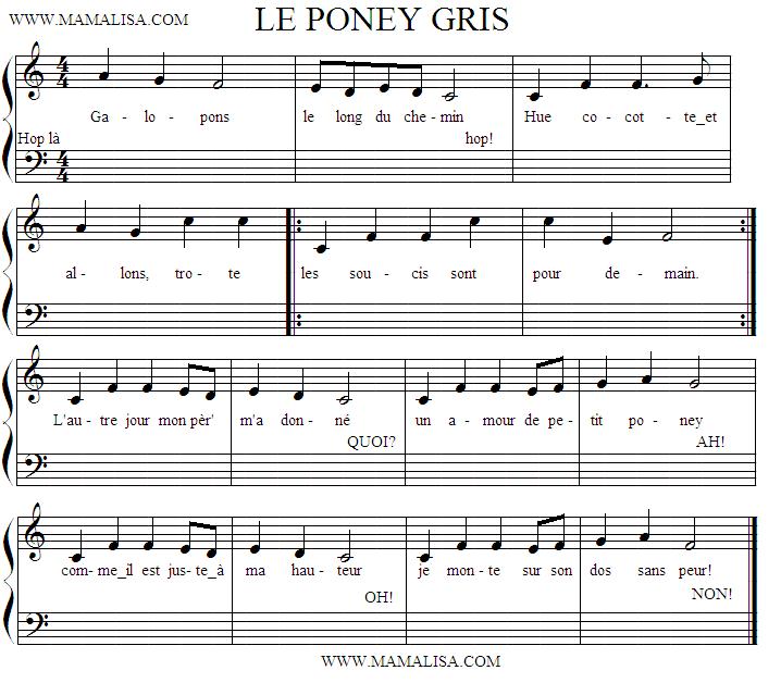 Partition musicale - Le poney gris