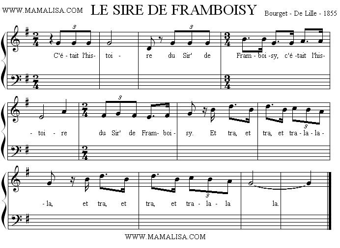 Partition musicale - Le sire de Framboisy