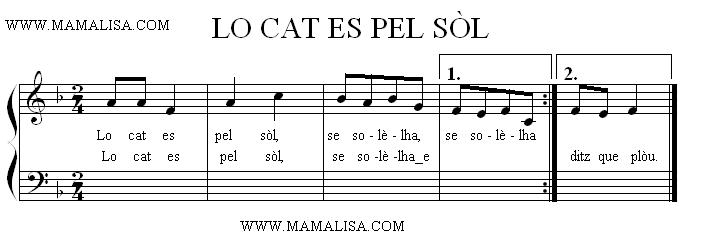 Partition musicale - Lo cat es pel sòl