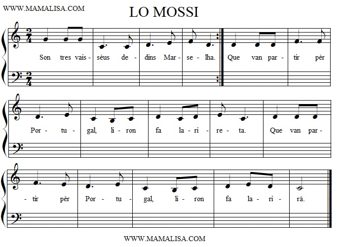 Sheet Music - Lo mossi