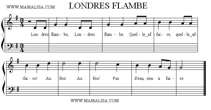 Partition musicale - Londres flambe
