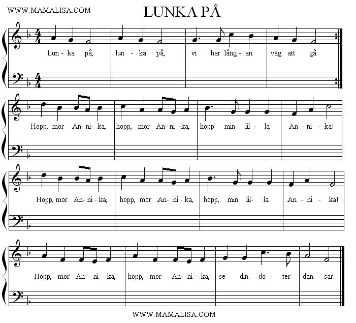 Sheet Music - Lunka på