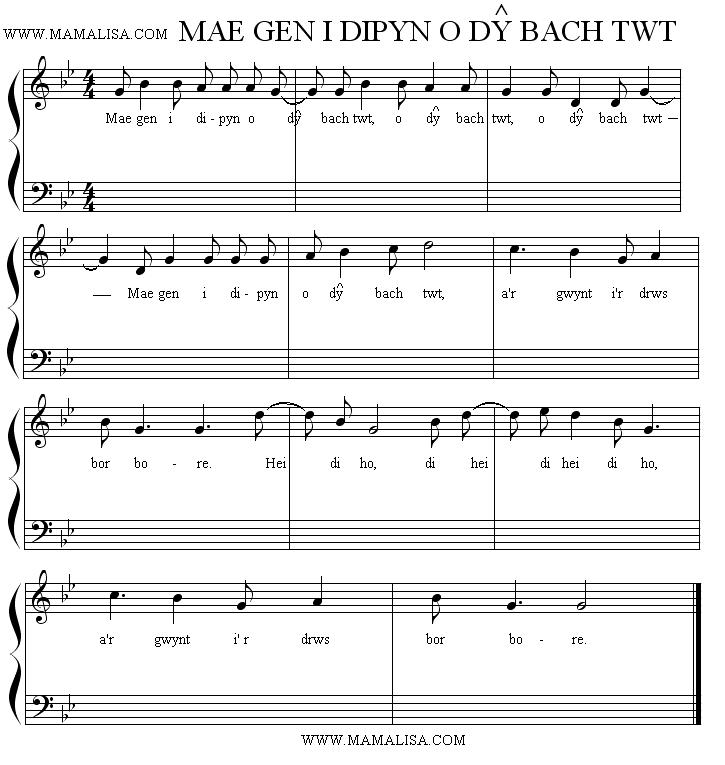 Partition musicale - Tŷ Bach Twt