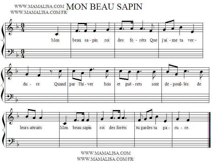 Sheet Music - Mon beau sapin