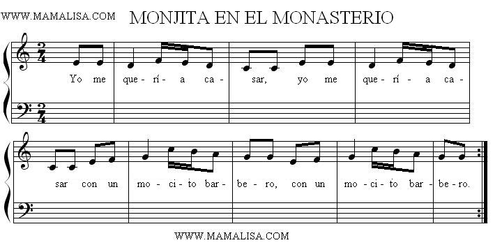 Partition musicale - Monjita en el monasterio