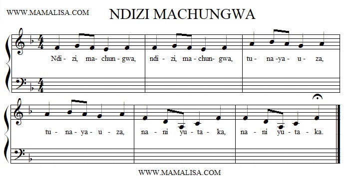 Sheet Music - Ndizi machungwa