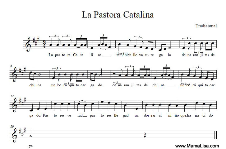 Partition musicale - La pastora Catalina