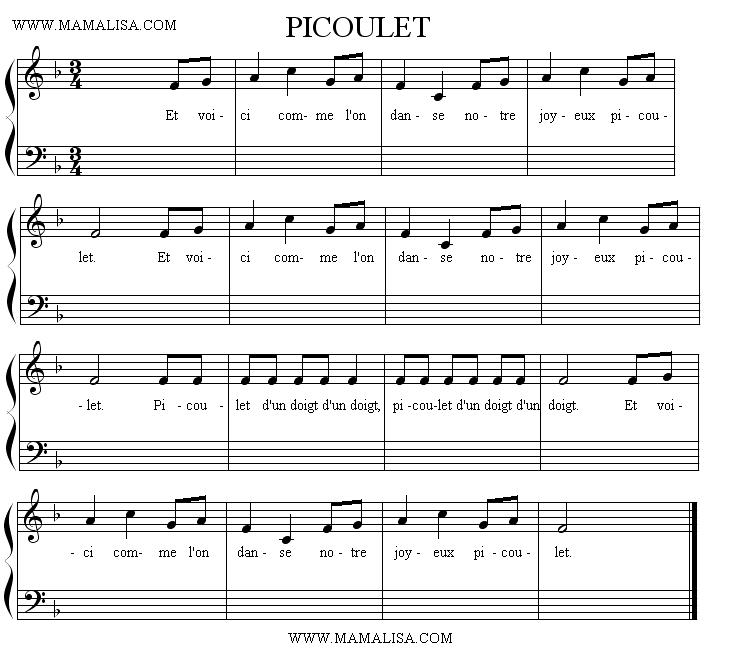 Sheet Music - Picoulet