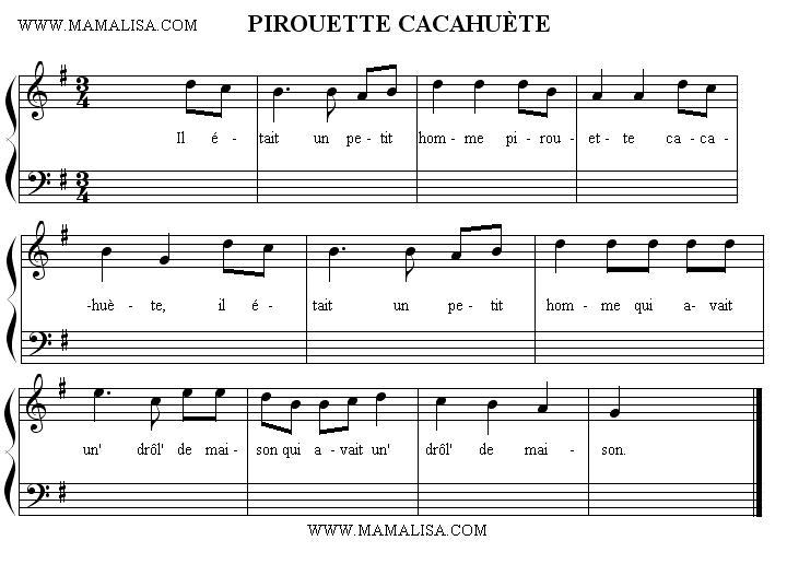 Sheet Music - Pirouette cacahuète