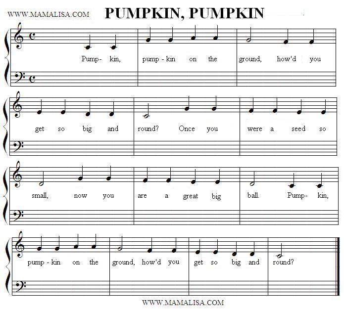Sheet Music - Pumpkin, Pumpkin
