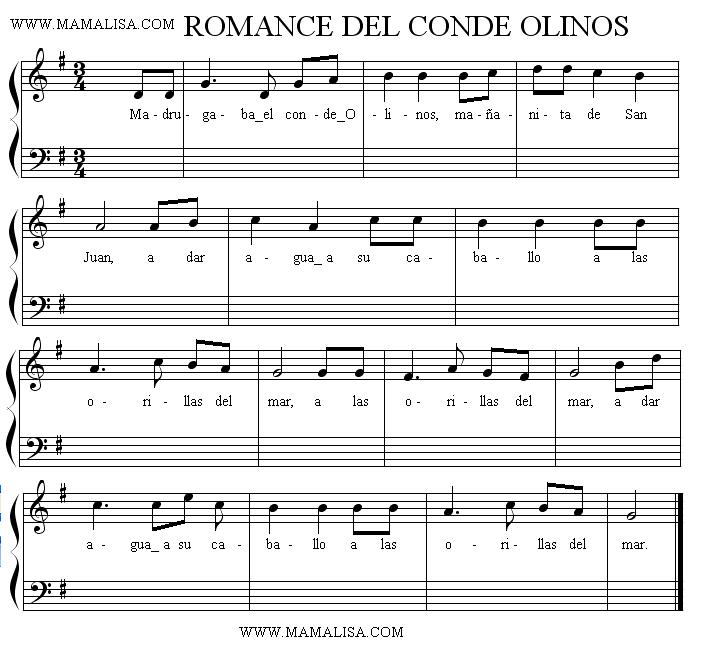Sheet Music - Romance del Conde Olinos