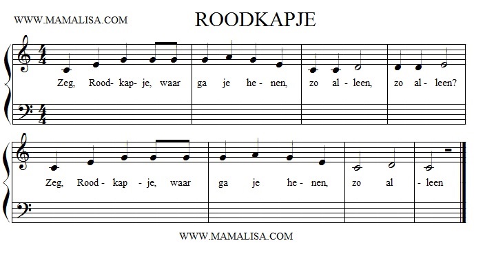 Partition musicale - Roodkapje