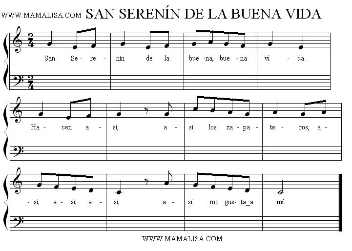 Sheet Music - San Serenín