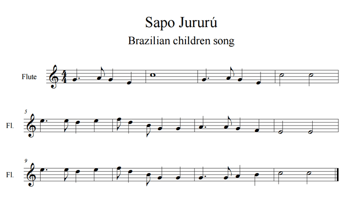 Partition musicale - Sapo Jururu