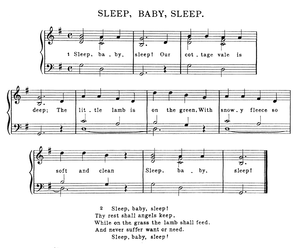 Sheet Music - Sleep, Baby, Sleep - (Our cottage vale is deep)