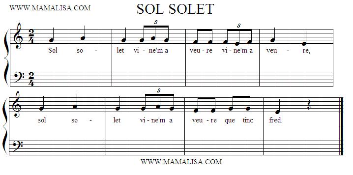 Sheet Music - Sol solet