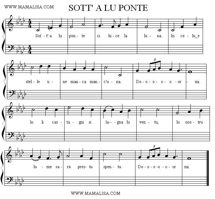 Sheet Music - Sott'a lu ponte