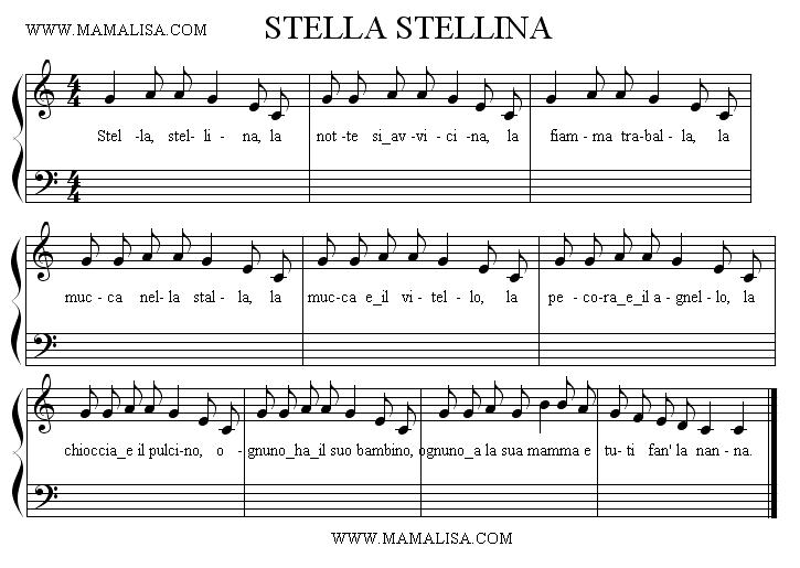 Stella, stellina - Canciones infantiles italianas - Italia - Mamá Lisa's  World en español: Canciones infantiles del mundo entero