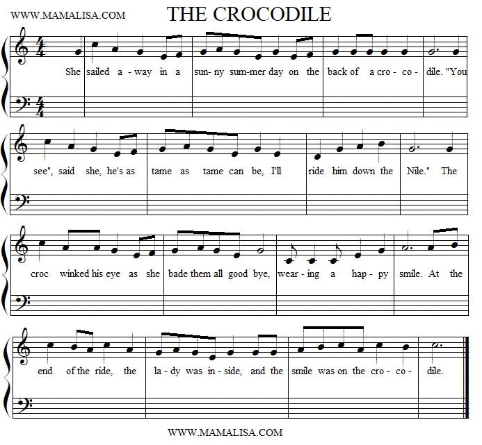 The Crocodile - American Children's Songs - The USA - Mama Lisa's World