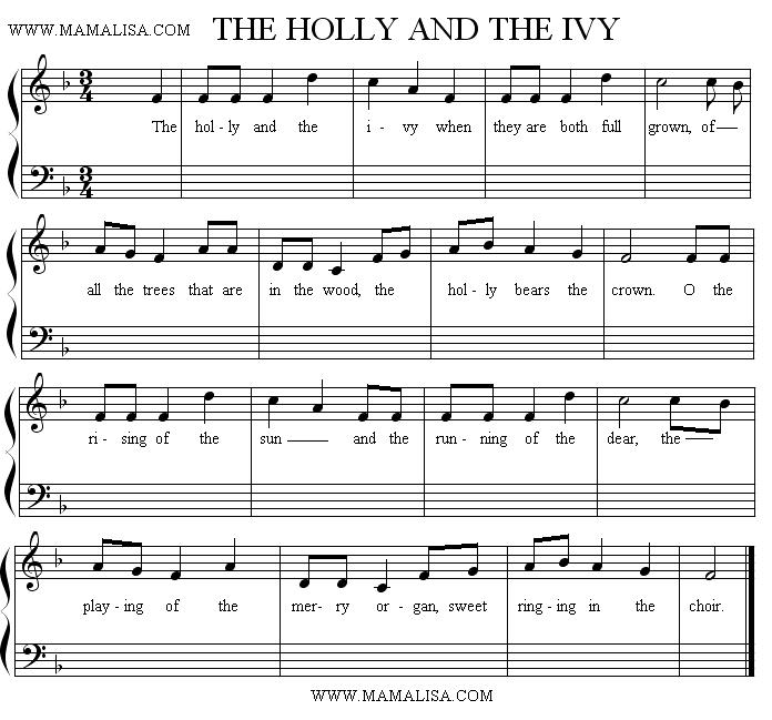 Sheet Music - The Holly and The Ivy