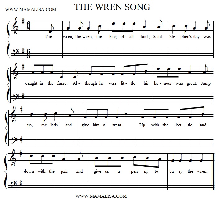 Sheet Music - The Wren Song
