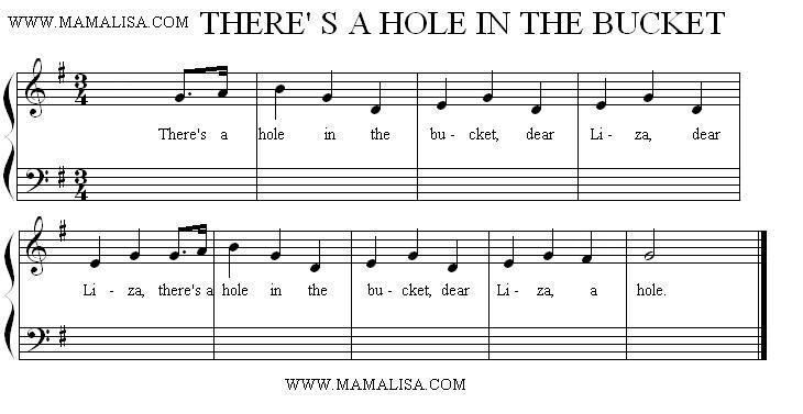 Sheet Music - There's a Hole in the Bucket
