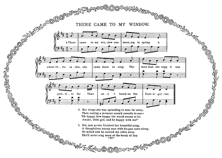 Sheet Music - The Robin - (There Came to My Window)