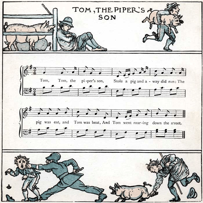 Sheet Music - Tom, Tom the Piper's Son (Stole the Pig)