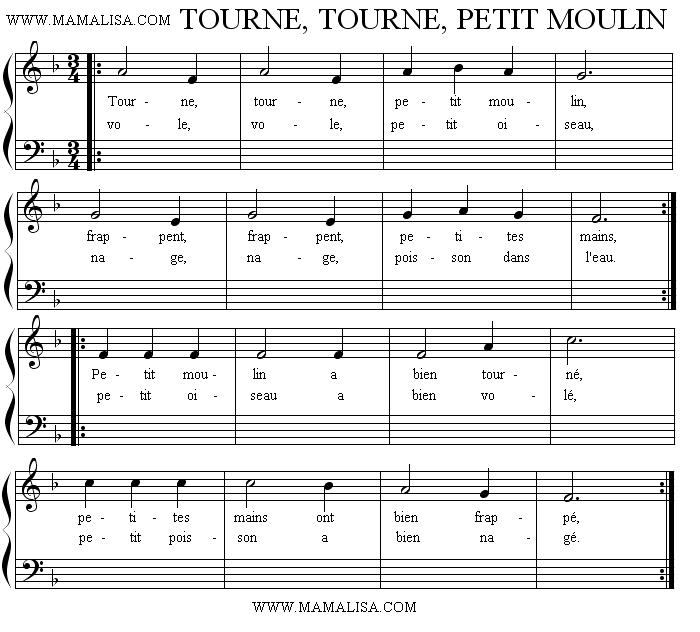 Tourne Tourne Petit Moulin French Childrens Songs