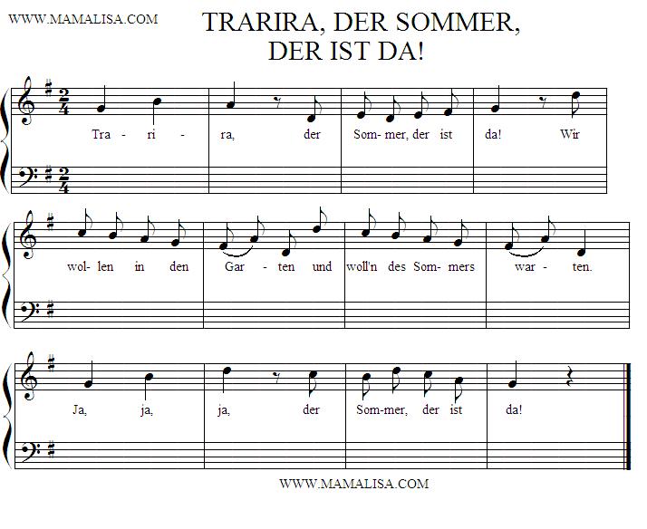 Partition musicale - Trarira, der Sommer, der ist da!