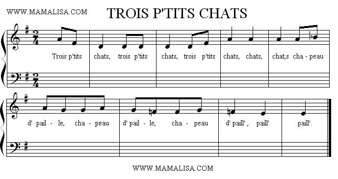 Partition musicale - Trois petits chats