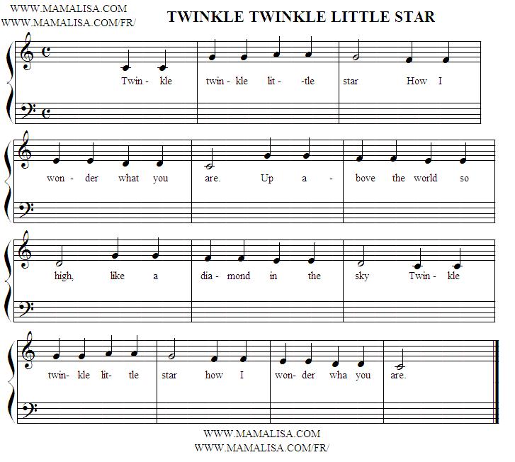 Partition musicale - Twinkle, Twinkle, Little Star