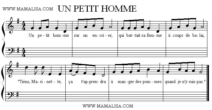 Sheet Music - Un petit homme sur un encrier