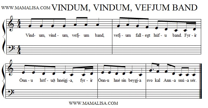 Partition musicale - Vindum, vindum, vefjum band