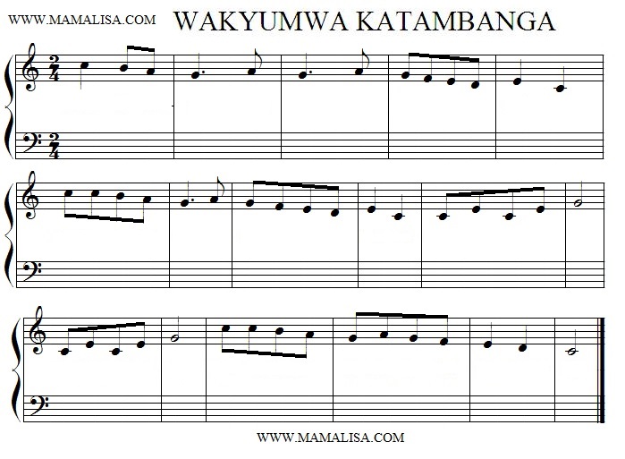 Partition musicale - Wakyumwa Katambanga