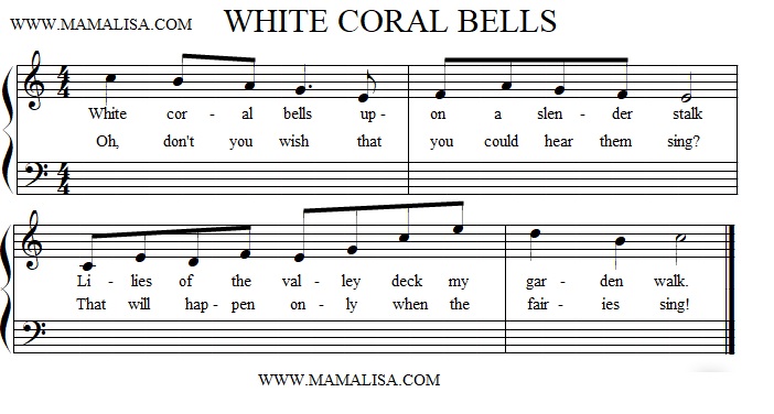 Sheet Music - White Coral Bells