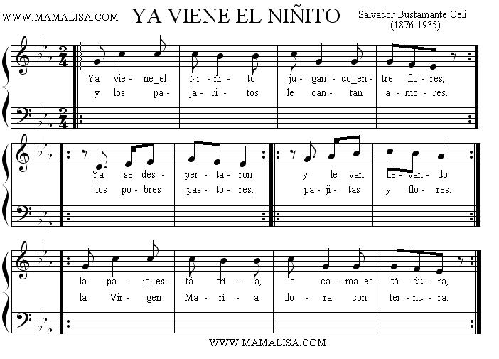 Sheet Music - Ya viene el Niñito